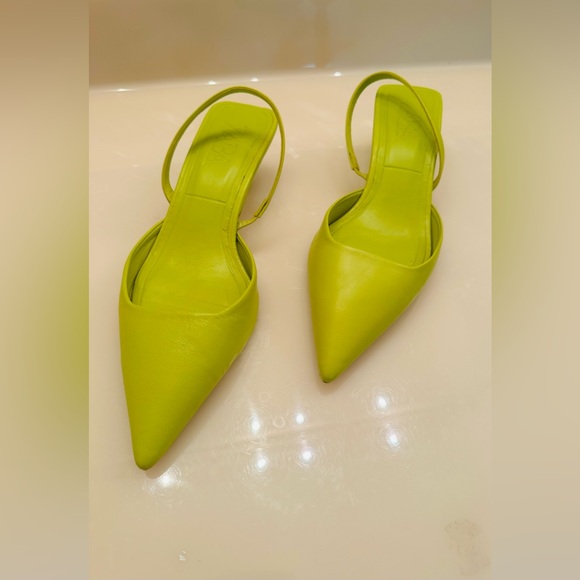 Zara lime green slingback kitten heels. Size 6. Excellent condition. - Picture 5 of 9